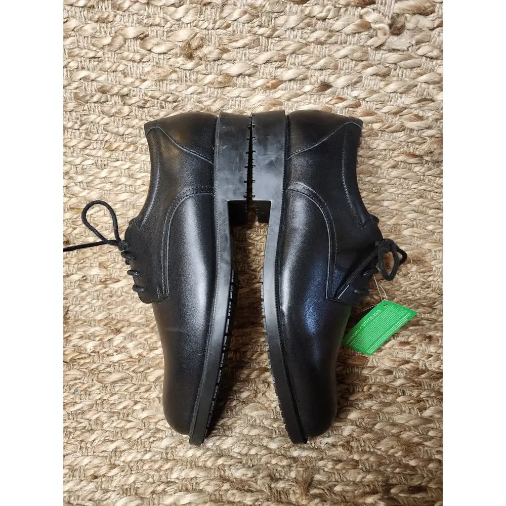 SR Max SRM3500 Mens 9.5 Black Arlington Slip Resistant Leather Dress Work Shoes